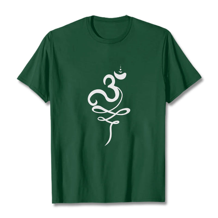 T-shirt con maglietta in sanscrito OM Buddha Stones - Verde foresta - 2XL - image 11