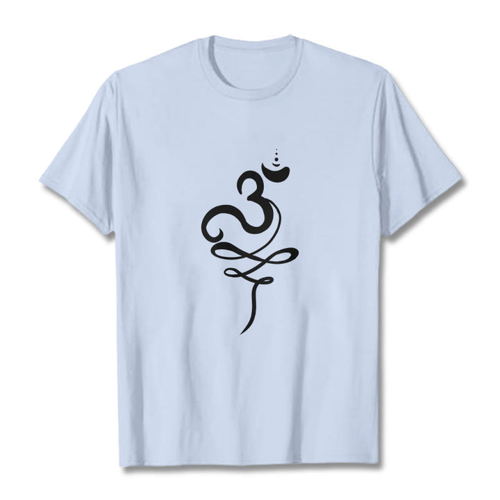 T-shirt con maglietta in sanscrito OM Buddha Stones - Ciano chiaro - 2XL - image 19