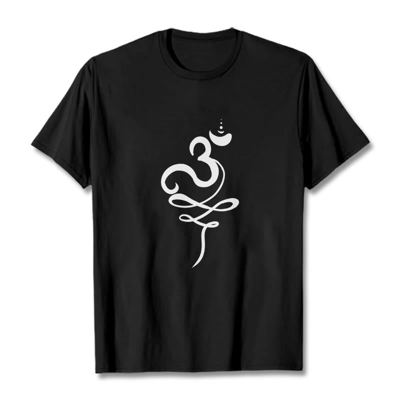 T-shirt con maglietta in sanscrito OM Buddha Stones - Nero - 2XL - image 0