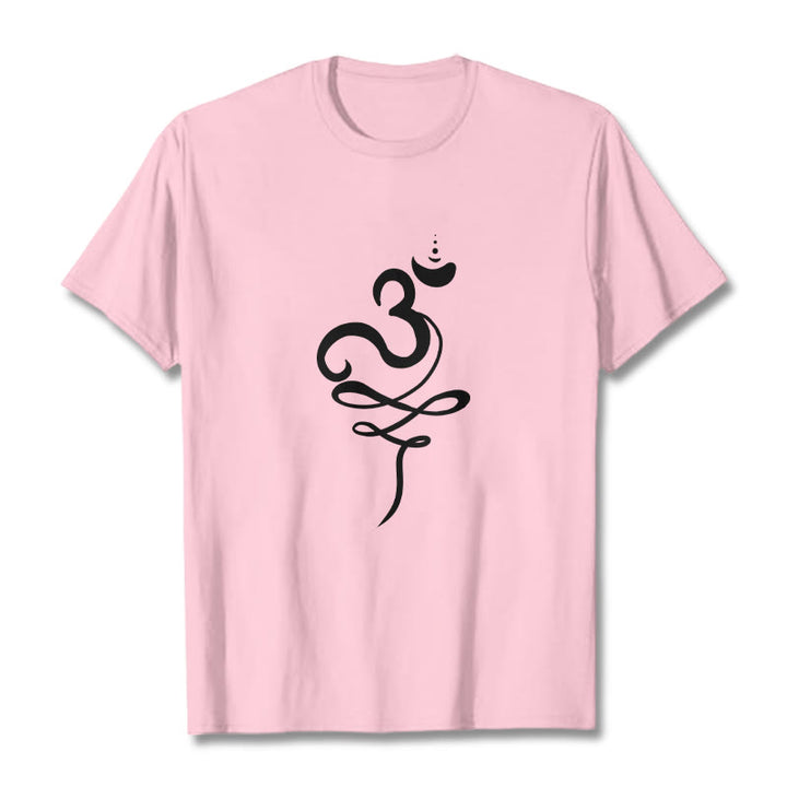 T-shirt con maglietta in sanscrito OM Buddha Stones - Rosa chiaro - 2XL - image 12