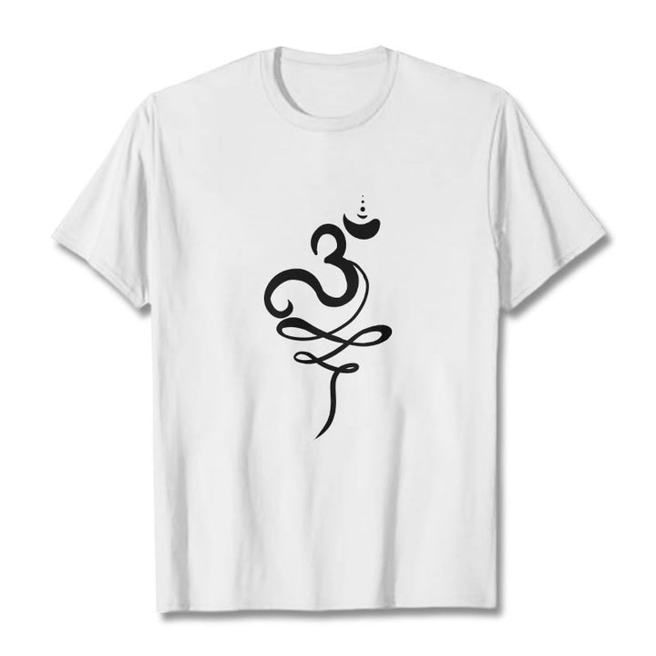 T-shirt con maglietta in sanscrito OM Buddha Stones - Bianco - 2XL - image 5