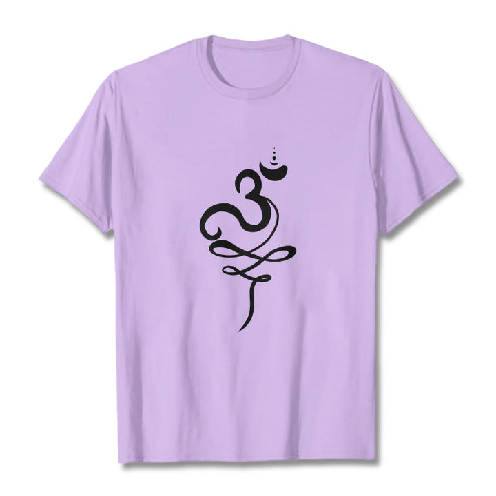 T-shirt con maglietta in sanscrito OM Buddha Stones - Prugna - 2XL - image 16