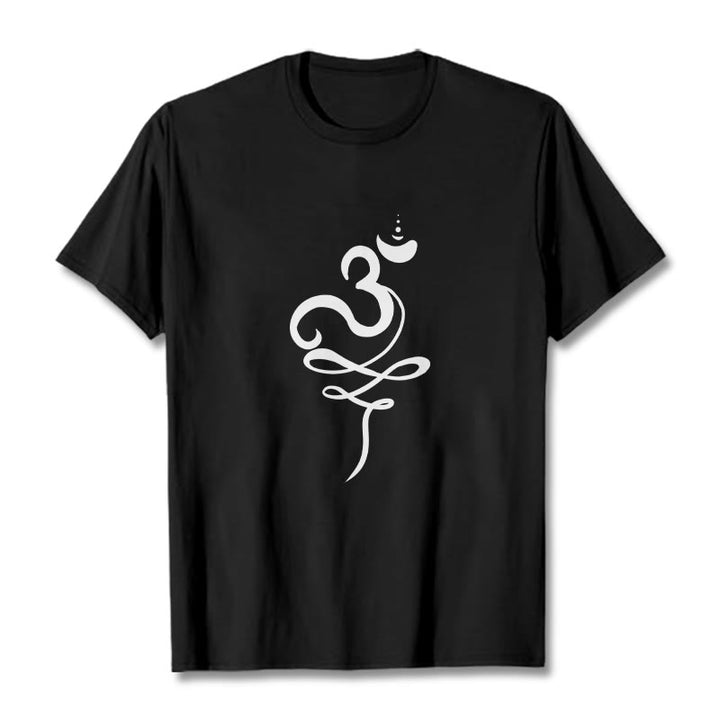 T-shirt con maglietta in sanscrito OM Buddha Stones - Nero - 2XL - image 1
