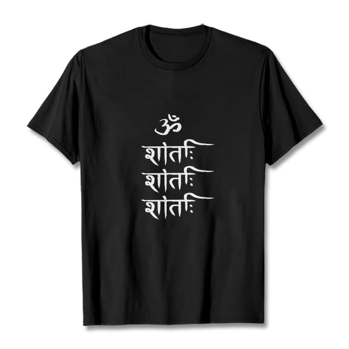 T-shirt con motivo sanscrito Buddha Stones OM MANTRA - Nero - 2XL - image 4