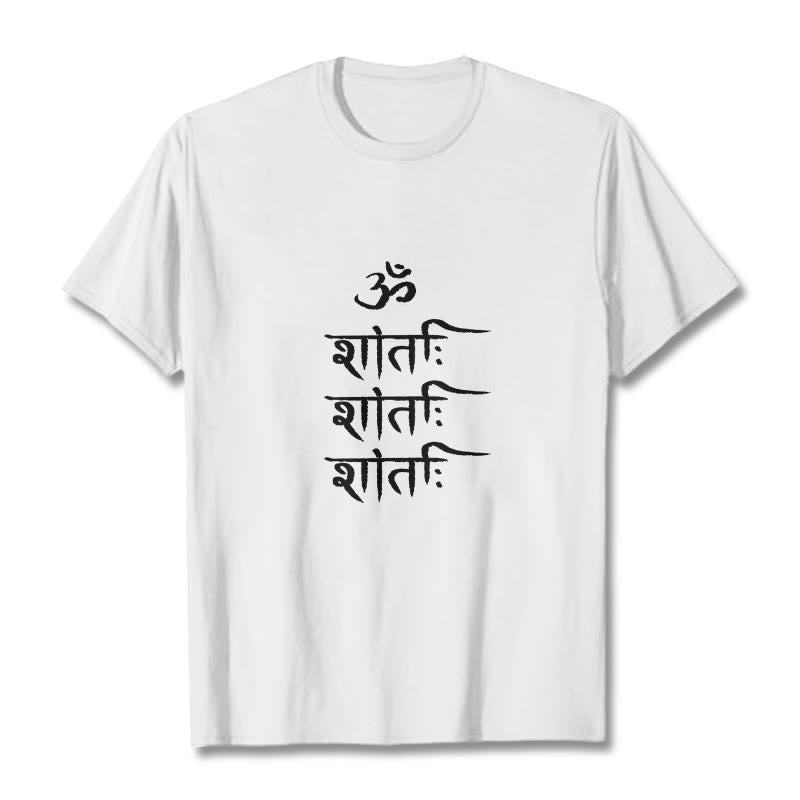T-shirt con motivo sanscrito Buddha Stones OM MANTRA - Bianco - 2XL - image 8