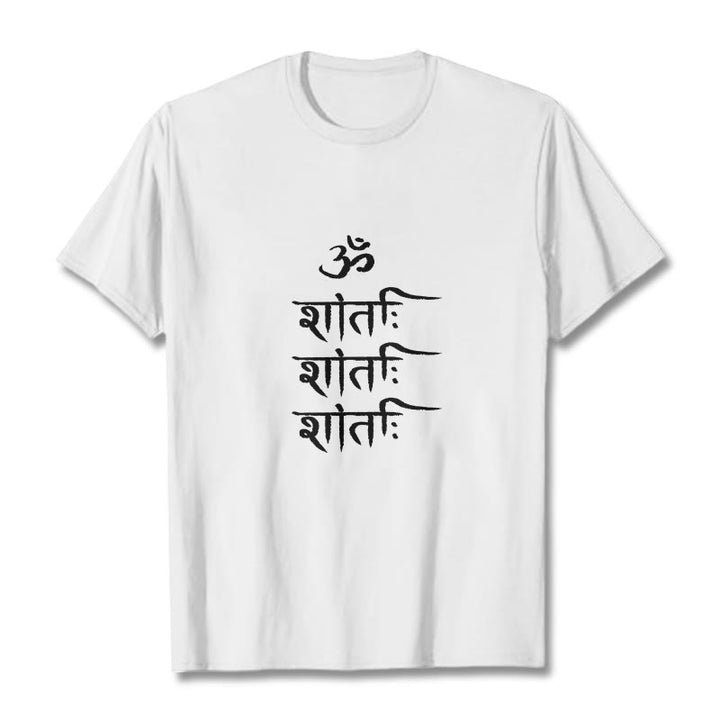 T-shirt con motivo sanscrito Buddha Stones OM MANTRA - Bianco - 2XL - image 8