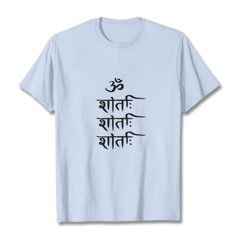 T-shirt con motivo sanscrito Buddha Stones OM MANTRA - Ciano chiaro - 2XL - image 18