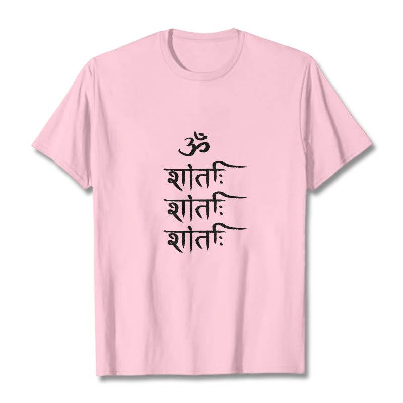 T-shirt con motivo sanscrito Buddha Stones OM MANTRA - Rosa chiaro - 2XL - image 12