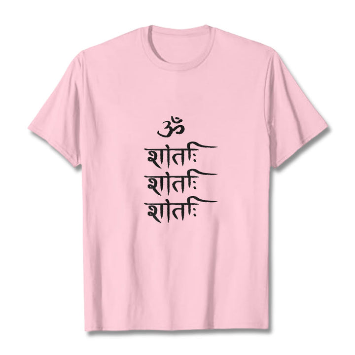 T-shirt con motivo sanscrito Buddha Stones OM MANTRA - Rosa chiaro - 2XL - image 12