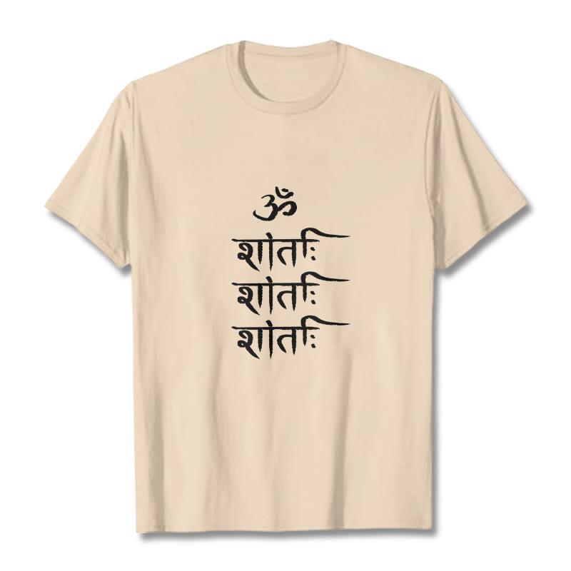 T-shirt con motivo sanscrito Buddha Stones OM MANTRA - Biscotto - 2XL - image 10