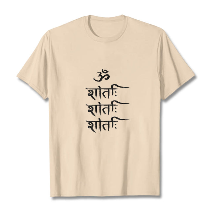 T-shirt con motivo sanscrito Buddha Stones OM MANTRA - Biscotto - 2XL - image 10