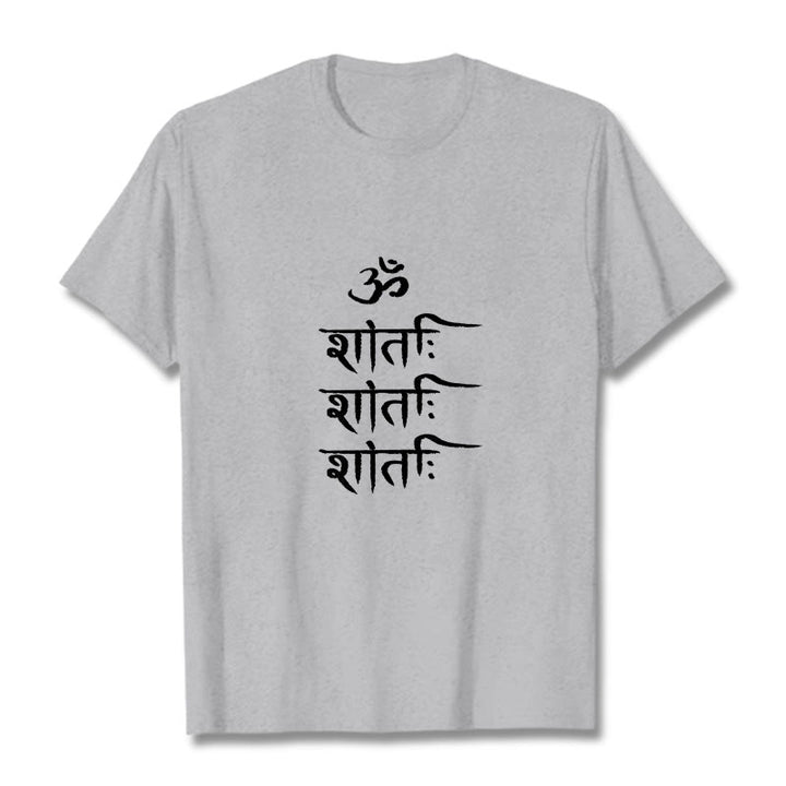 T-shirt con motivo sanscrito Buddha Stones OM MANTRA - Grigio chiaro - 2XL - image 19