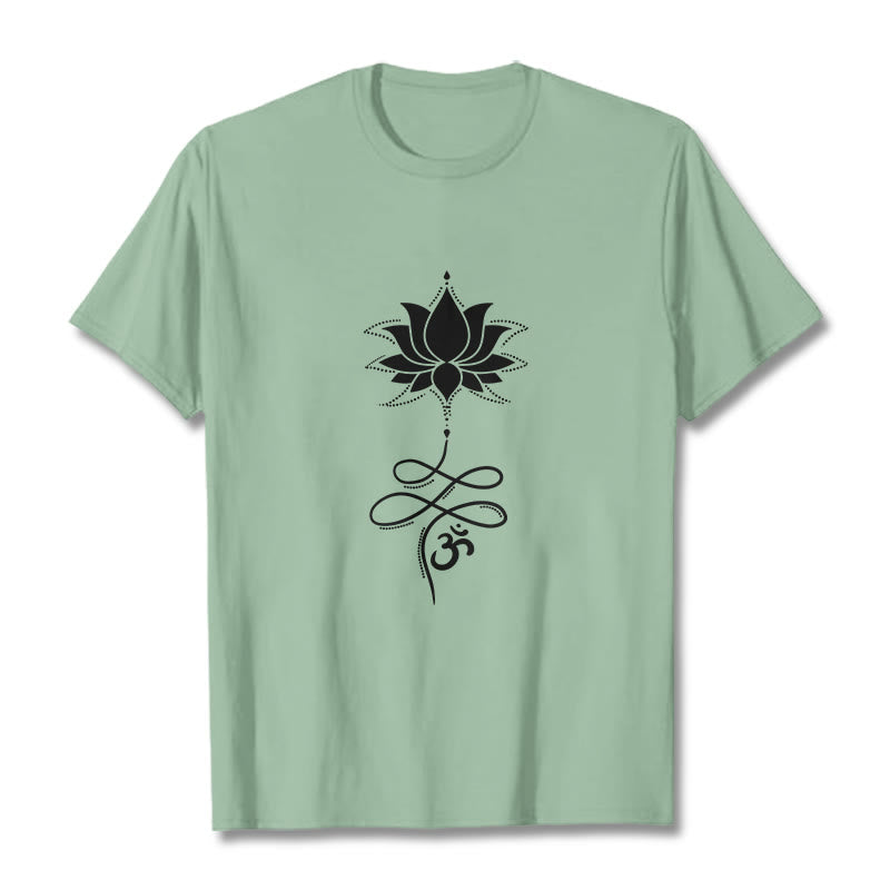 T-shirt con maglietta in sanscrito Buddha Stones Lotus OM - Verde pallido - 2XL - image 14