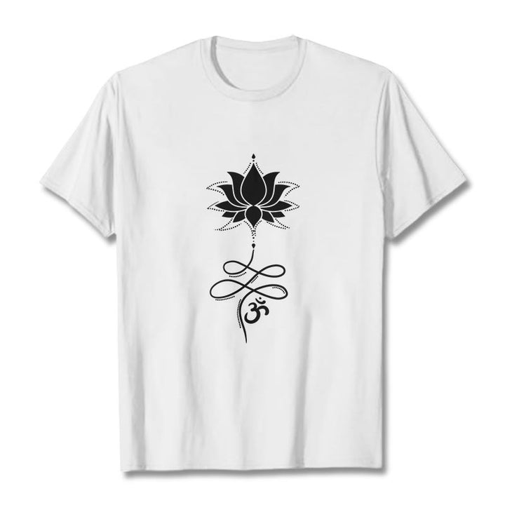 T-shirt con maglietta in sanscrito Buddha Stones Lotus OM - Bianco - 2XL - image 5
