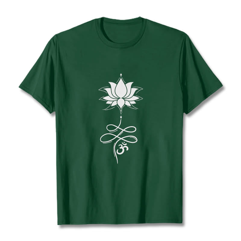 T-shirt con maglietta in sanscrito Buddha Stones Lotus OM - Verde studentesco - 2XL - image 10