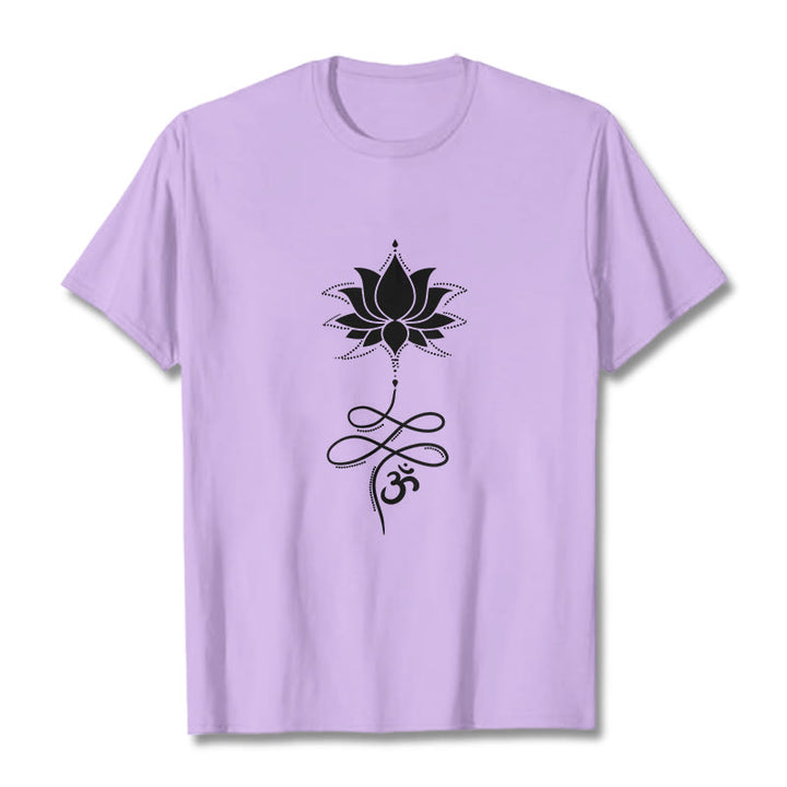 T-shirt con maglietta in sanscrito Buddha Stones Lotus OM - Prugna - 2XL - image 16