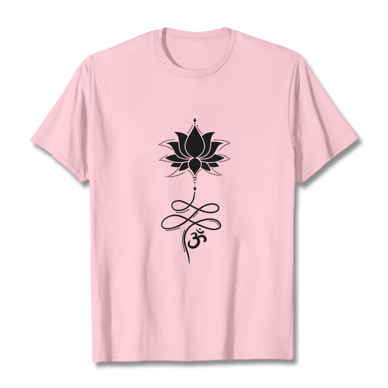 T-shirt con maglietta in sanscrito Buddha Stones Lotus OM - Rosa chiaro - 2XL - image 12