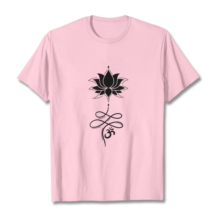 T-shirt con maglietta in sanscrito Buddha Stones Lotus OM - Rosa chiaro - 2XL - image 12