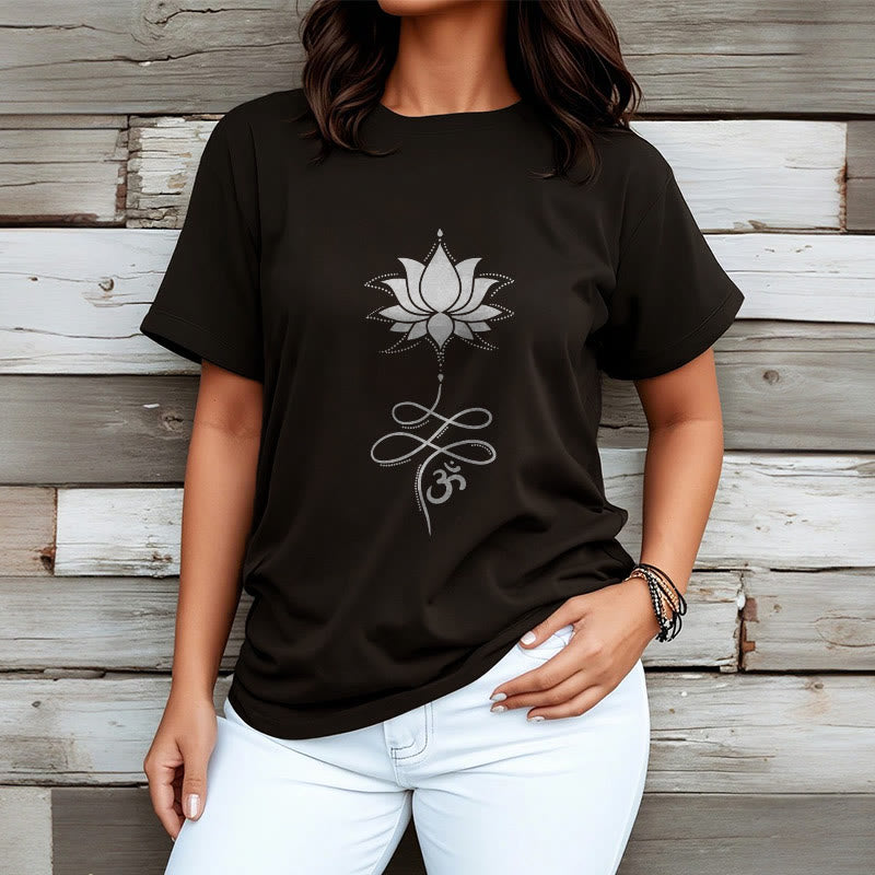T-shirt con maglietta in sanscrito Buddha Stones Lotus OM - image 2