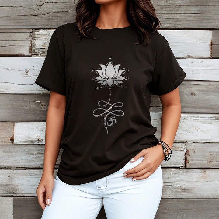 T-shirt con maglietta in sanscrito Buddha Stones Lotus OM - image 2
