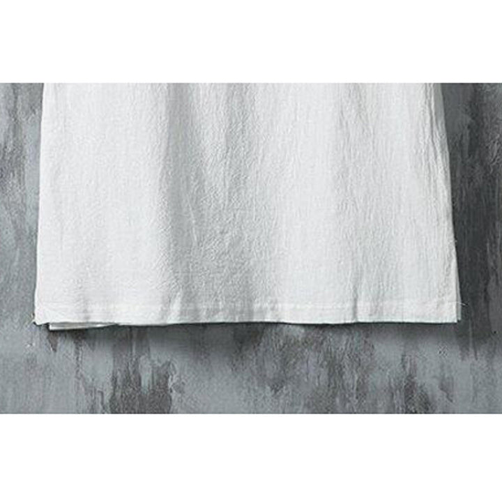 Buddha Stones in cotone e lino con maniche corte, motivo patchwork, motivo Buddha Stones, estate, bottoni e stampa cinese a rana - image 5