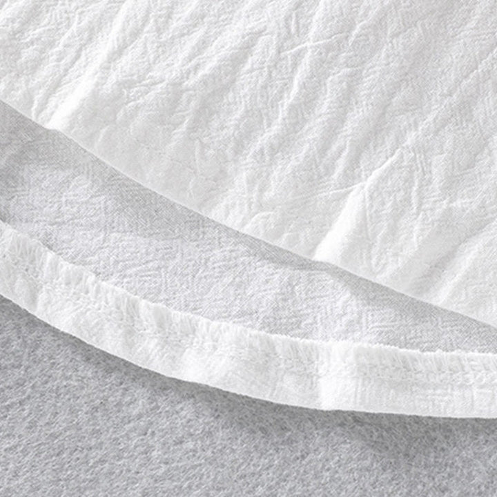 Camicia da uomo in cotone e lino, monopetto, casual, vintage, con maniche a tre quarti, con taschino, Buddha Stones - image 8