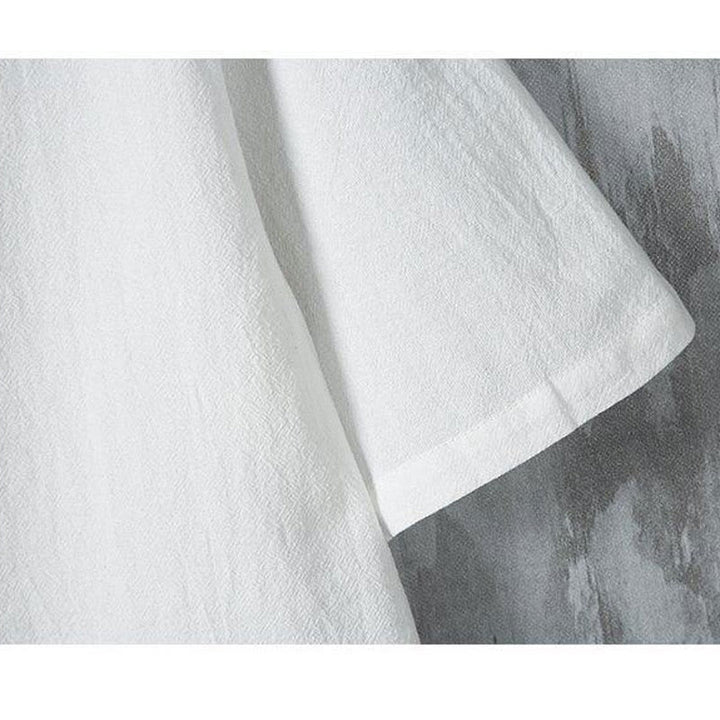 Camicia da uomo in cotone e lino a maniche corte, casual, semplice, con bottoni cinesi a forma di rana, modello Buddha Stones - image 6