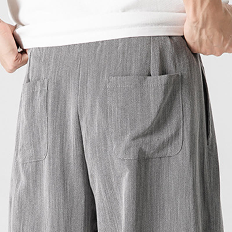 Pantaloni da uomo in cotone e lino con coulisse, con tasche, modello Buddha Stones, casual, estivi, semplici, a gamba dritta - image 10