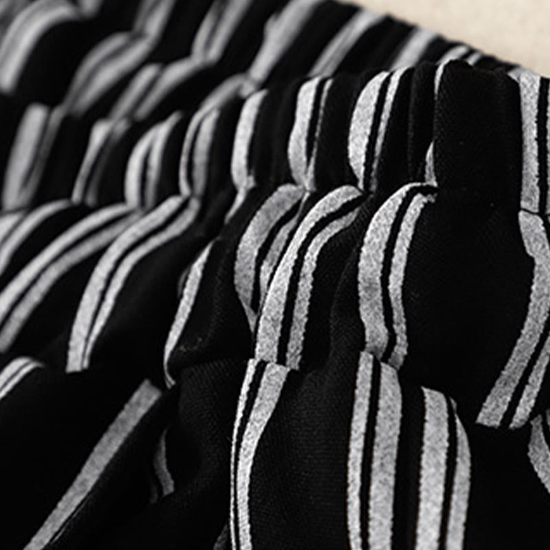 Pantaloni larghi da donna con tasche e lacci a righe in acrilico casual Buddha Stones - image 2