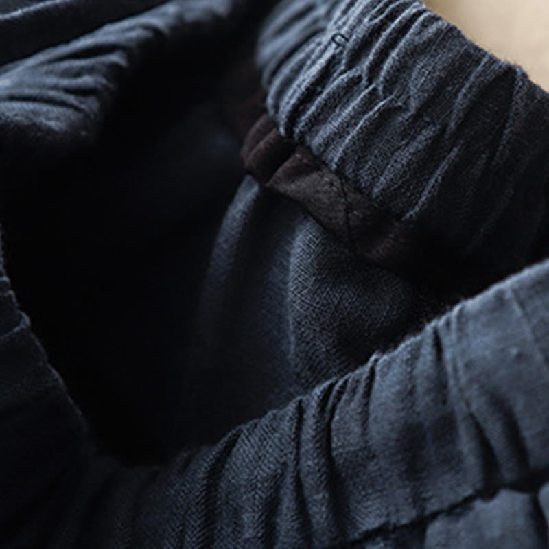 Pantaloni harem da donna in cotone e lino con lacci, con tasche , Buddha Stones, estivi, casual, tinta unita, lunghezza 7-8 - image 15