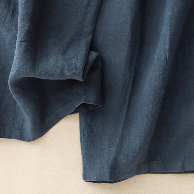 Pantaloni harem da donna in cotone e lino con lacci, con tasche , Buddha Stones, estivi, casual, tinta unita, lunghezza 7-8 - image 14