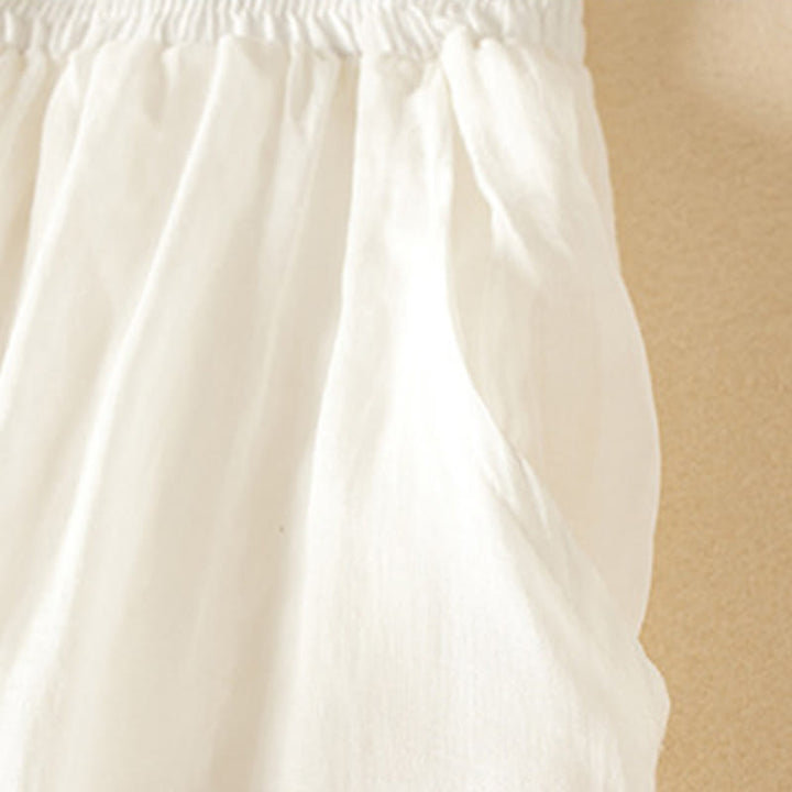 Pantaloni harem da donna in cotone e lino a doppio strato, con tasche, Buddha Stones, casual e semplici, estivi - image 16