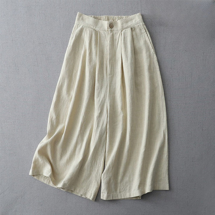 Pantaloni larghi da donna in poliestere con tasche, modello Buddha Stones, casual, semplici, larghi, lunghezza 7-8