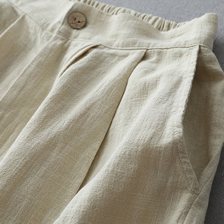 Pantaloni larghi da donna in poliestere con tasche, modello Buddha Stones, casual, semplici, larghi, lunghezza 7-8