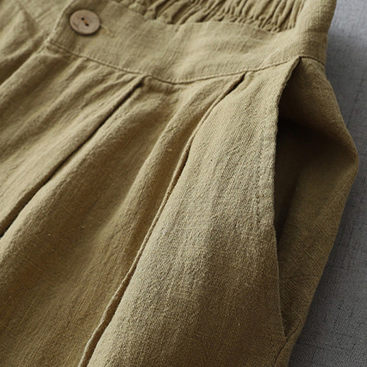 Pantaloni larghi da donna in poliestere con tasche, modello Buddha Stones, casual, semplici, larghi, lunghezza 7-8