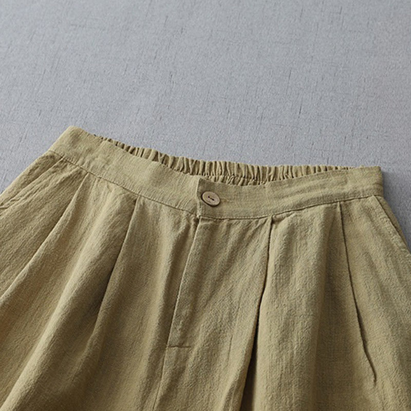 Pantaloni larghi da donna in poliestere con tasche, modello Buddha Stones, casual, semplici, larghi, lunghezza 7-8