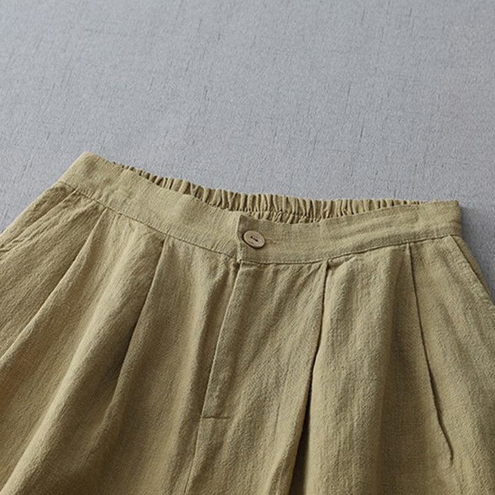 Pantaloni larghi da donna in poliestere con tasche, modello Buddha Stones, casual, semplici, larghi, lunghezza 7-8