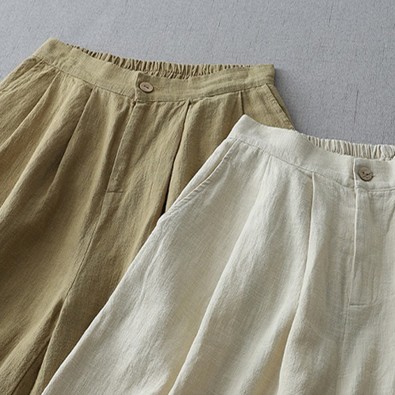 Pantaloni larghi da donna in poliestere con tasche, modello Buddha Stones, casual, semplici, larghi, lunghezza 7-8