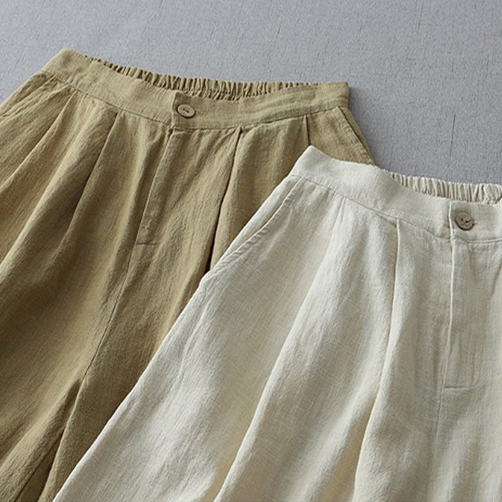 Pantaloni larghi da donna in poliestere con tasche, modello Buddha Stones, casual, semplici, larghi, lunghezza 7-8
