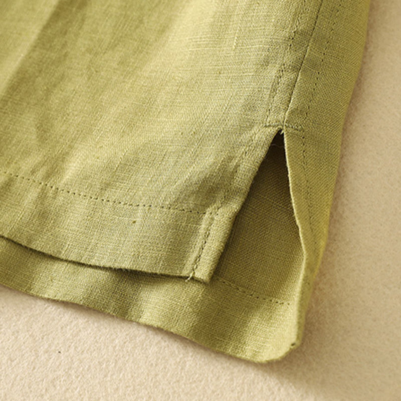 Maglietta da donna in cotone con scollo a V, manica corta, casual, estiva, tinta unita , Buddha Stones - image 4