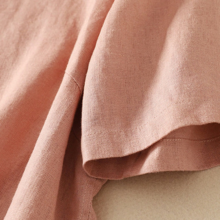 Maglietta da donna in cotone con scollo a V, manica corta, casual, estiva, tinta unita , Buddha Stones - image 7