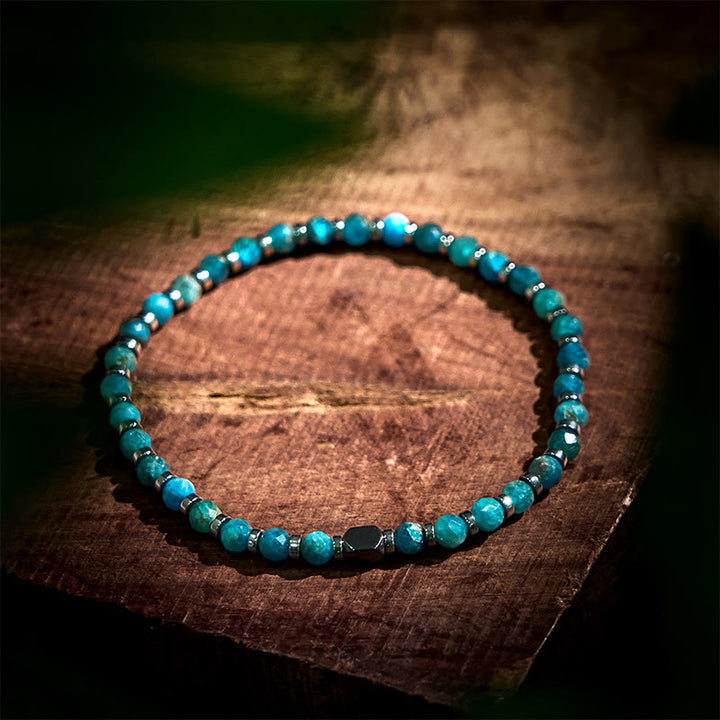 Bracciale di comunicazione in apatite ematite Buddha Stones