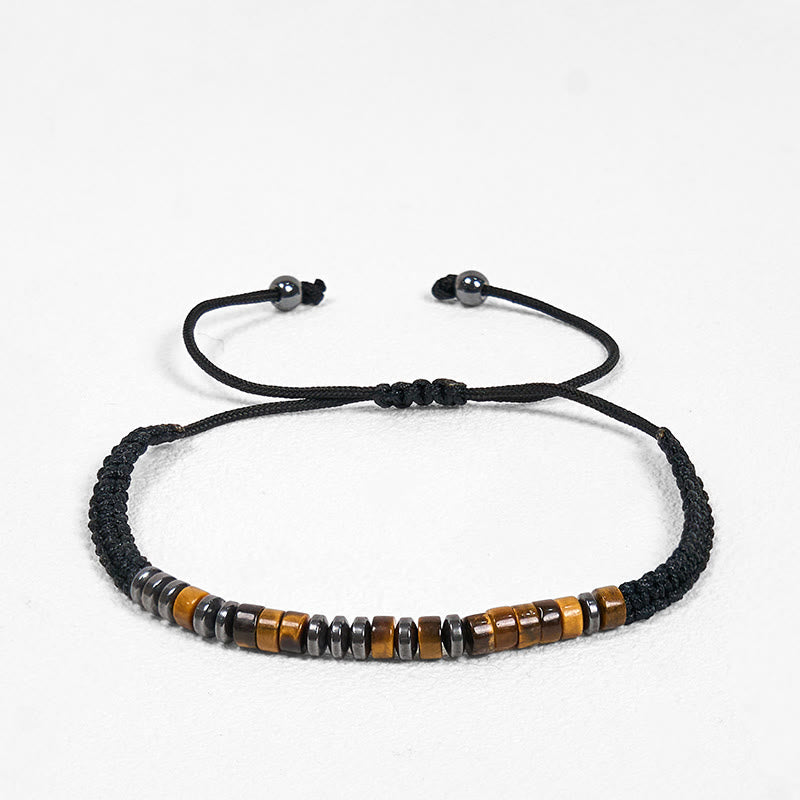 Set di 3 bracciali protettivi in pietra lavica con occhio di tigre Buddha Stones