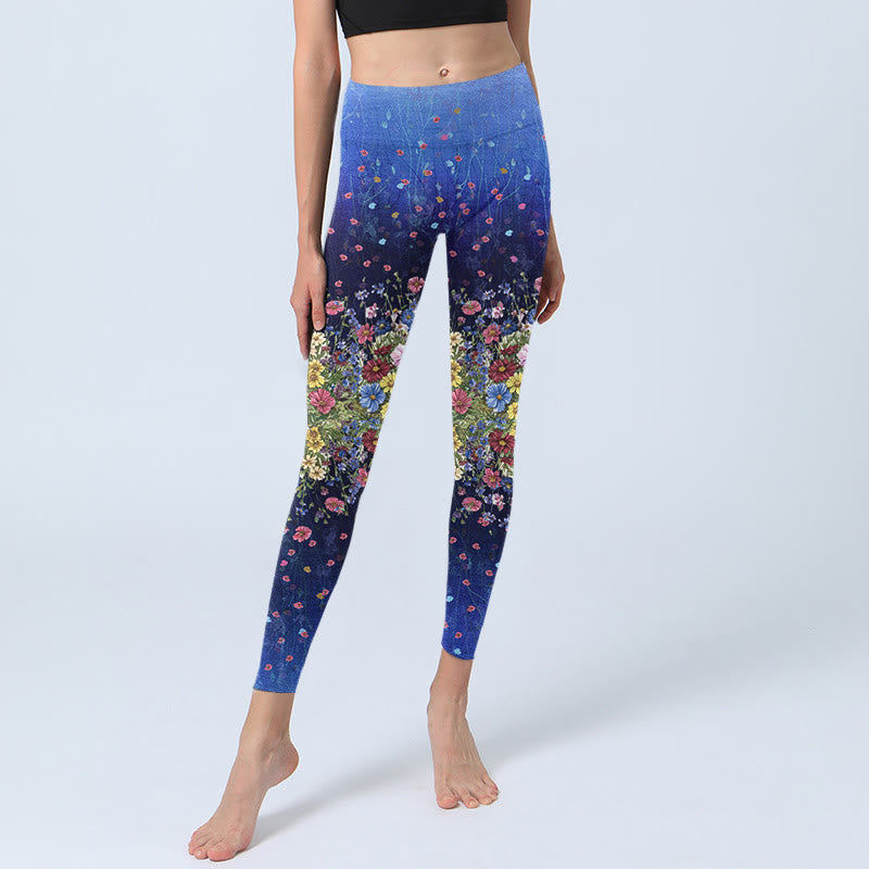 Leggings da palestra con stampa a fiori Buddha Stones , pantaloni da yoga da donna - image 6