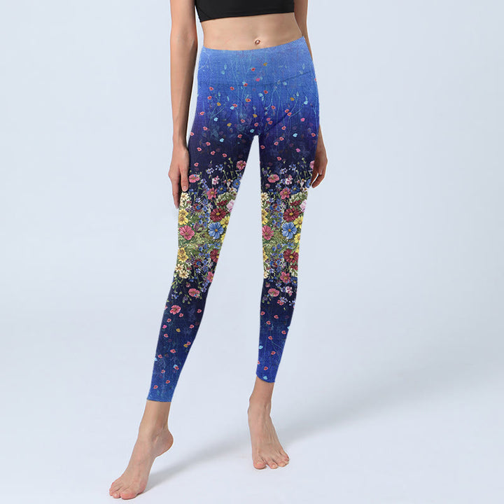 Leggings da palestra con stampa a fiori Buddha Stones , pantaloni da yoga da donna - image 6