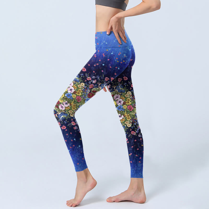 Leggings da palestra con stampa a fiori Buddha Stones , pantaloni da yoga da donna - image 3