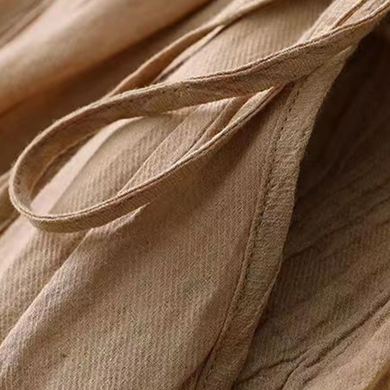 Abito midi casual in acrilico senza maniche con coulisse in vita, fatto a mano, stile Buddha Stones , con tasche - image 5