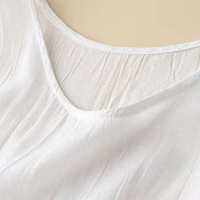 Abito midi casual in acrilico senza maniche con coulisse in vita, fatto a mano, stile Buddha Stones , con tasche - image 9