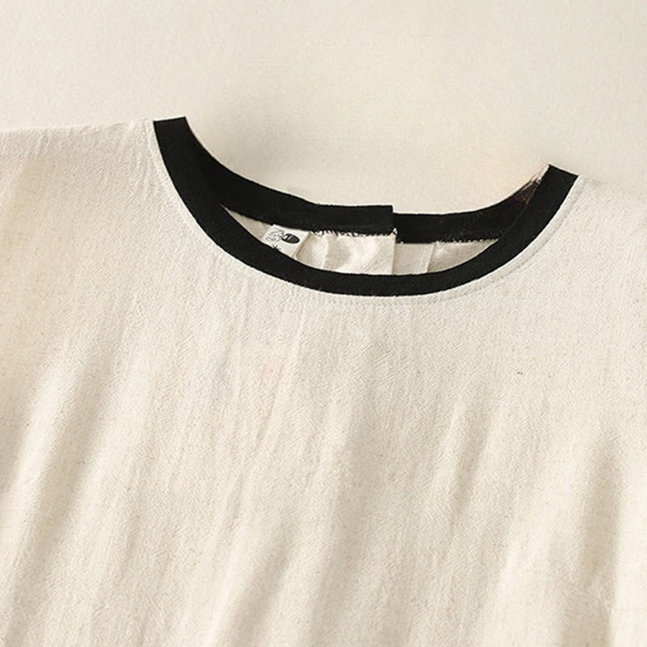 Abito midi in poliestere senza maniche con tasche, cuciture casual colorate e bottoni fatti a mano, Buddha Stones - image 7