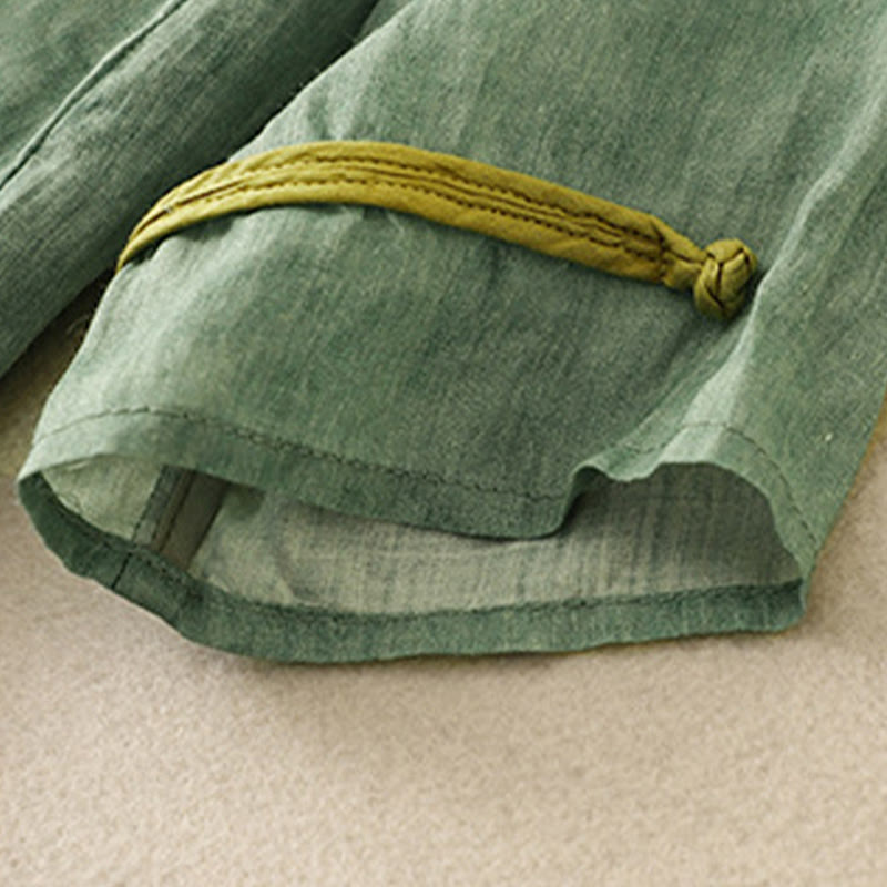 Abito midi in acrilico con maniche a tre quarti, casual, estivo, ricamato, con colletto alto, motivo Buddha Stones - image 3